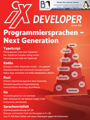 cover image of iX Developer Programmiersprachen – Next Generation 2022